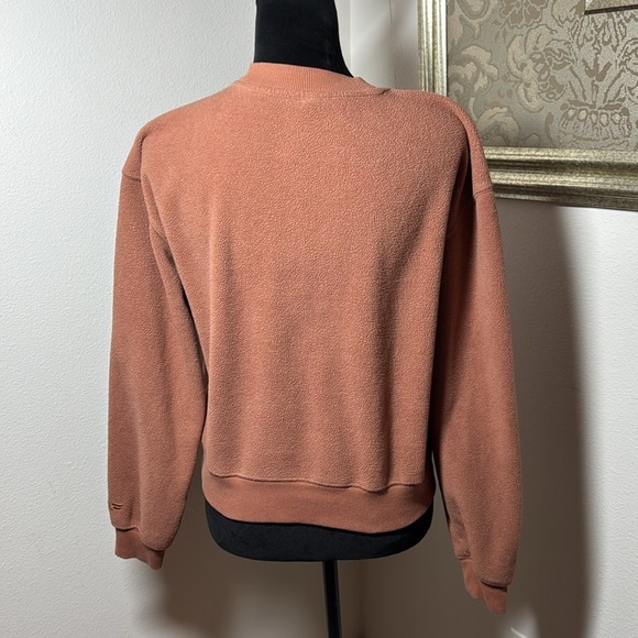 Fabletics sz S Rayne fleece sweatshirt top long sleeve brick color - Picture 3 of 8